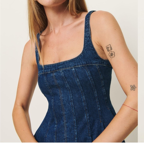 Reformation A-line denim dress NWT - Picture 4 of 8